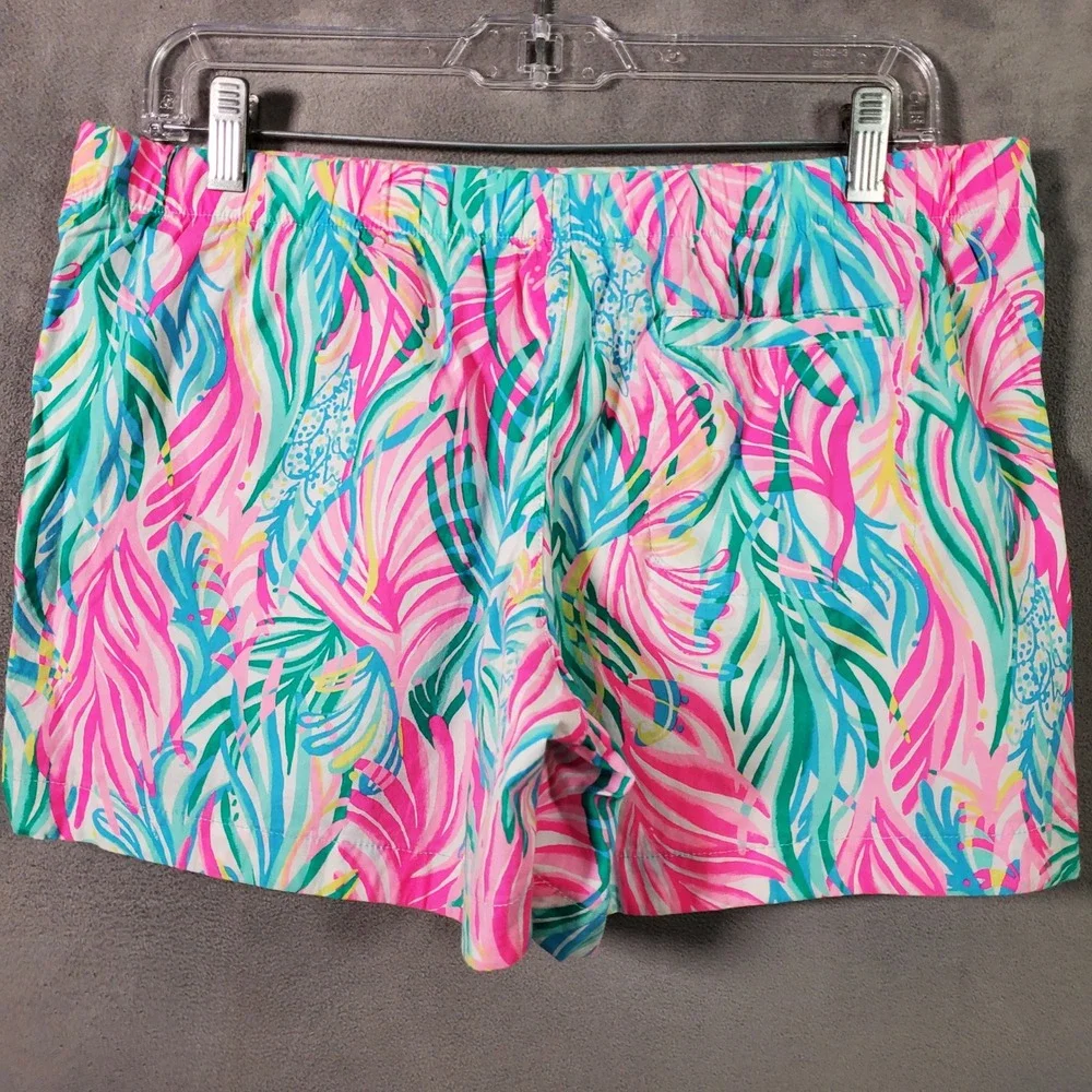 Lilly Pulitzer Shorts Women M Pink Ocean View Sea Turtle Soiree Tropical Coastal - Picture 2 of 8